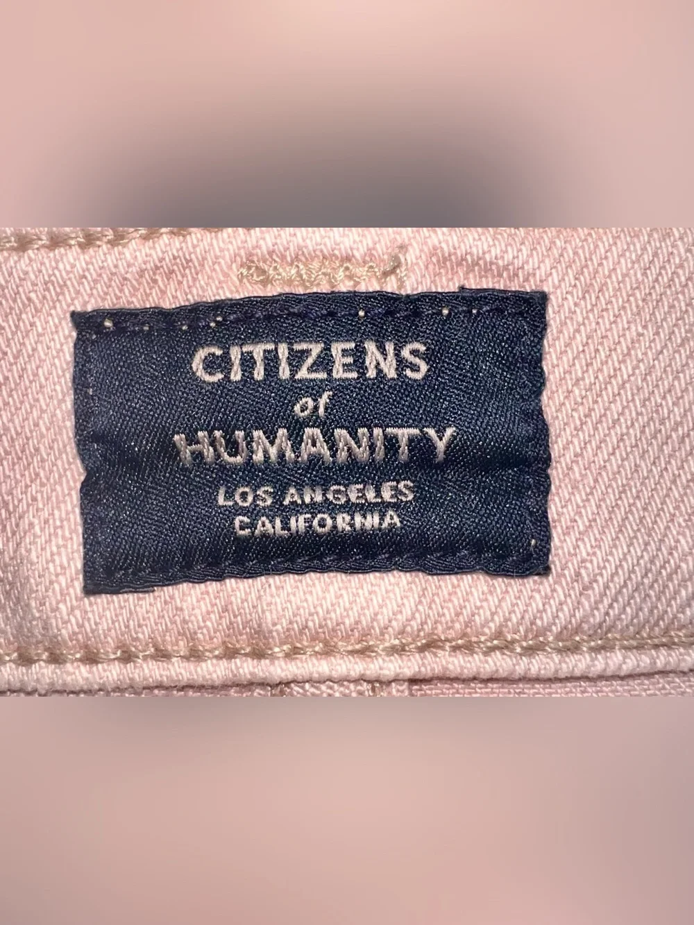 Citizens of Humanity Elsa Mid Rise Slim Fit Crop Jeans Pink Blush Denim Size 29